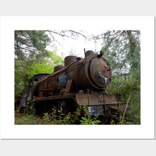 Abandoned steam loco in Greece Posters and Art